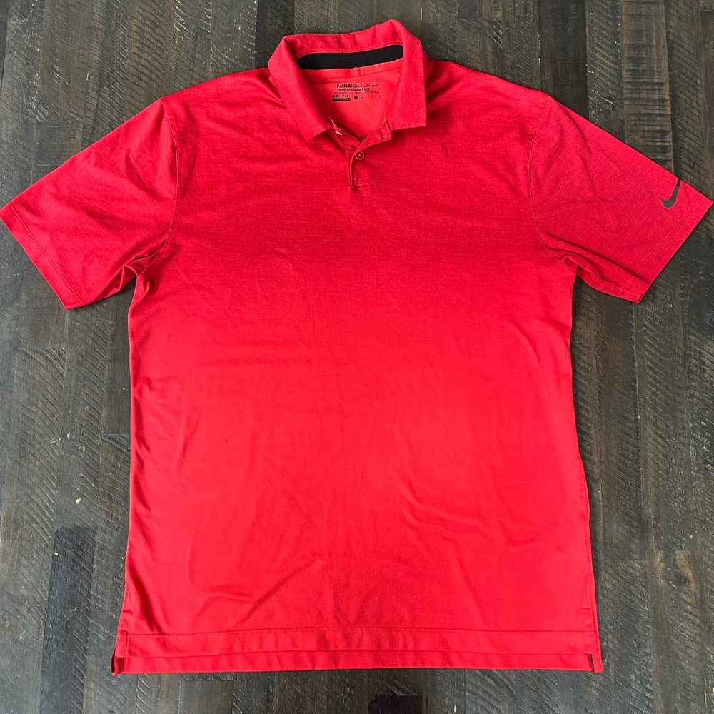 Nike Golf Tour Performance Dri-Fit Polo Shirt Collared Red Ombre Men's Medium